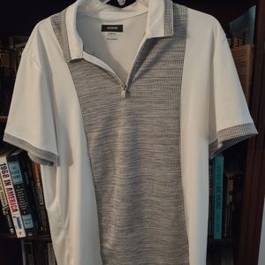 Men's large Alfani quarter zip shirt.  White and Silverado